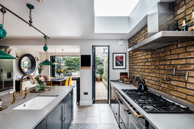 Navy Farmhouse Kitchen - Rustic - Kitchen - London - by Revelloyd ...