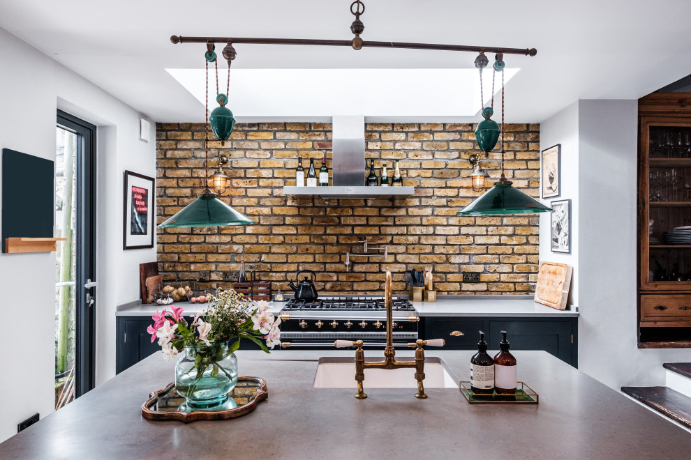 Navy Farmhouse Kitchen - Rustic - Kitchen - London - by Revelloyd Interiors | Houzz