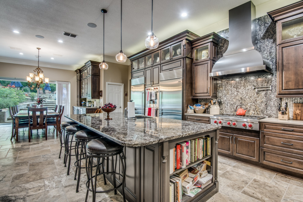 Example of a french country kitchen design in Austin