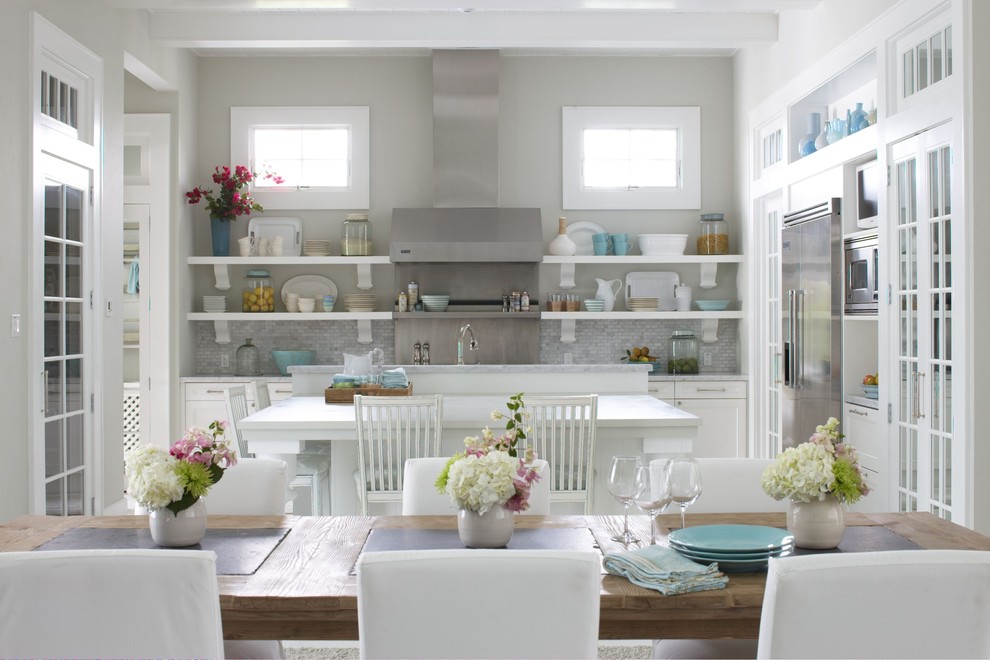 Elegant kitchen photo in Boston