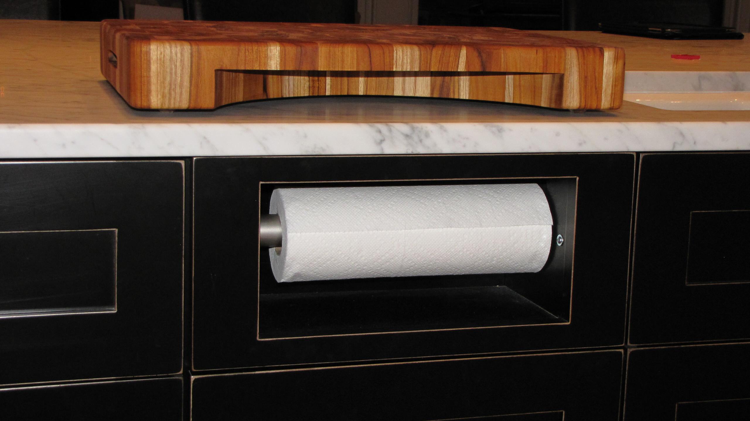 Custom Paper Towel Holder Over Custom Kitchen Utensils Drawer -  Transitional - Kitchen