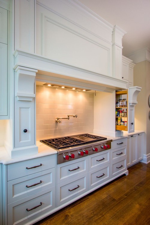 Beautiful Kitchen Organization Ideas With Built In Pull Out Spice Rack