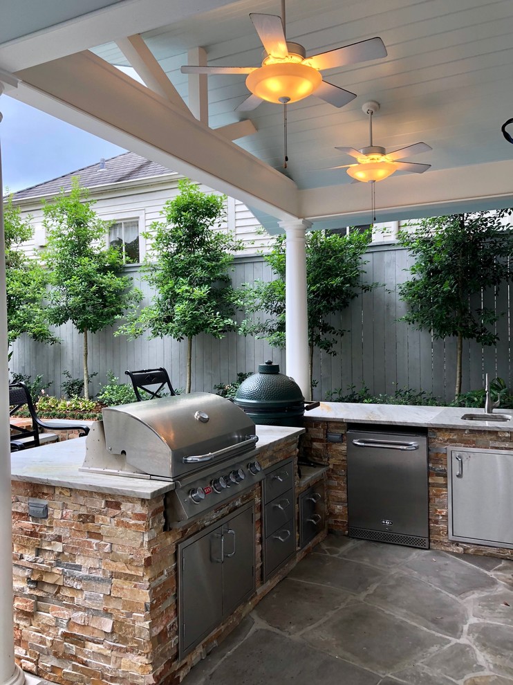 New Orleans Pavilion, Outdoor Kitchen and Landscaping Traditional