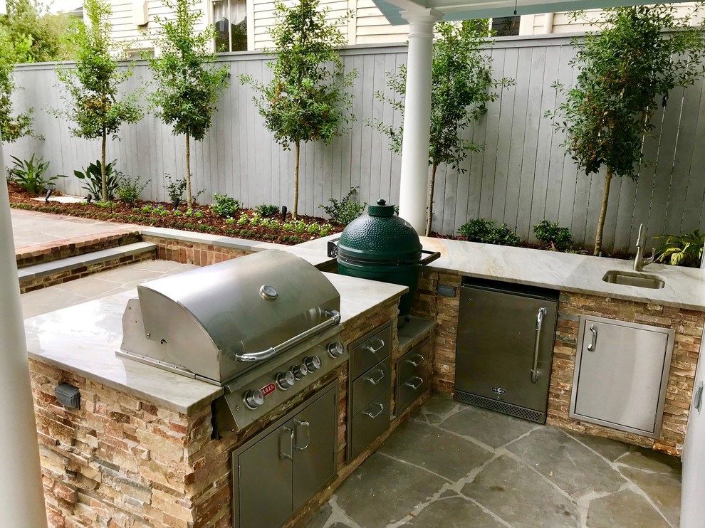 New Orleans Pavilion, Outdoor Kitchen and Landscaping Traditional