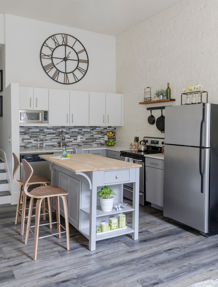 New Orleans Warehouse District MidCentury Condo Midcentury Kitchen