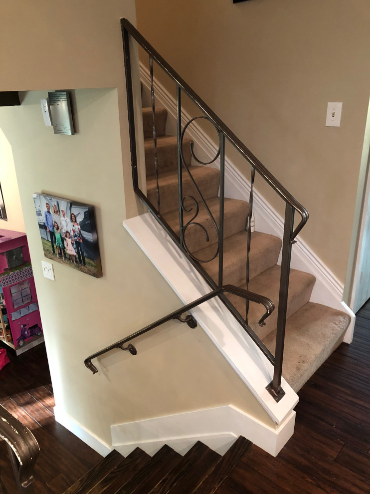 New Railings Newels Posts Before Kitchen Denver by Anthony Joseph Custom Wood