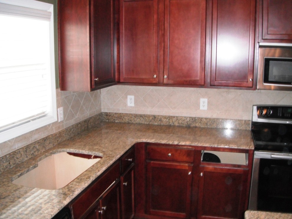 New Gold On Red Kitchen Traditional Kitchen