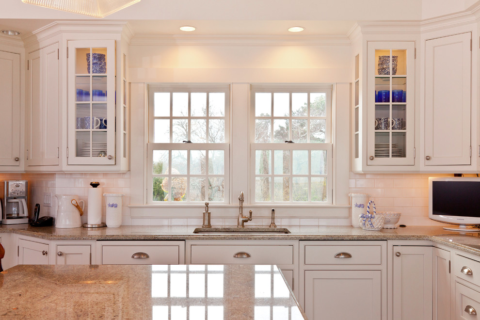 Example of a beach style kitchen design in Boston