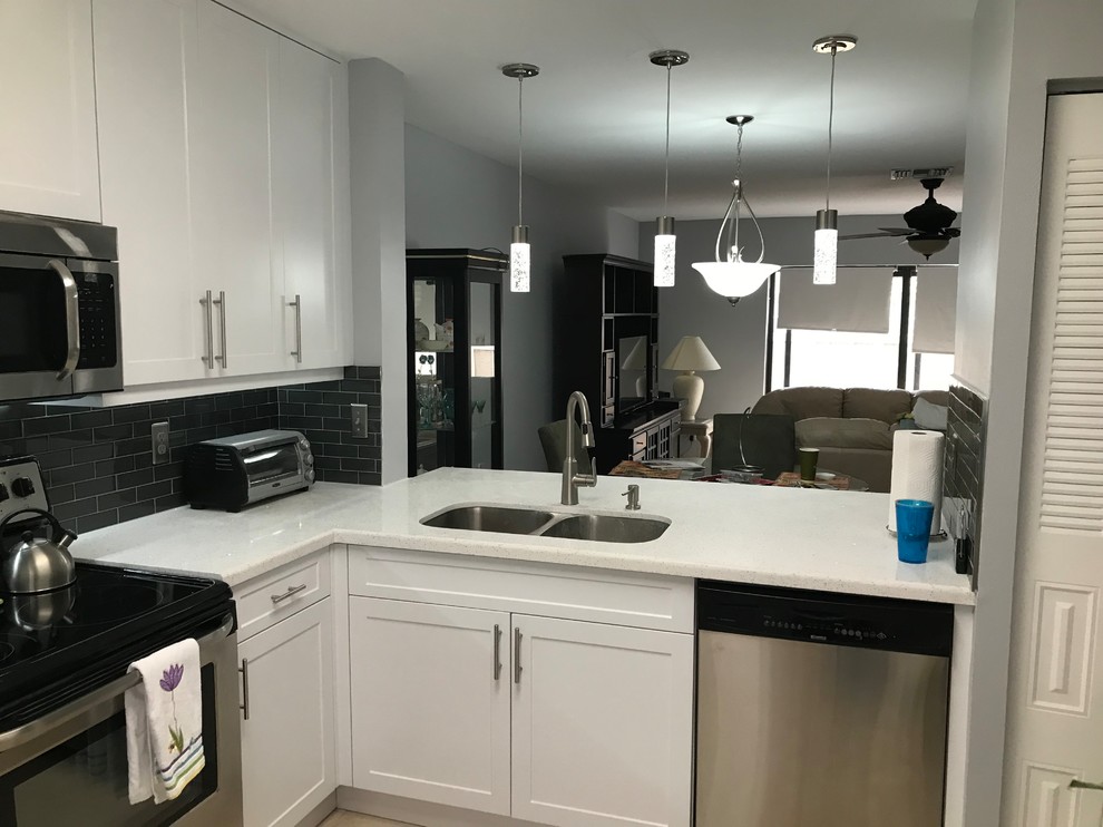 New white shaker cabinetry - Modern - Kitchen - Miami - by A1 Custom Mica Inc.