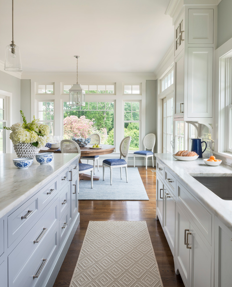 Example of a beach style kitchen design in Providence