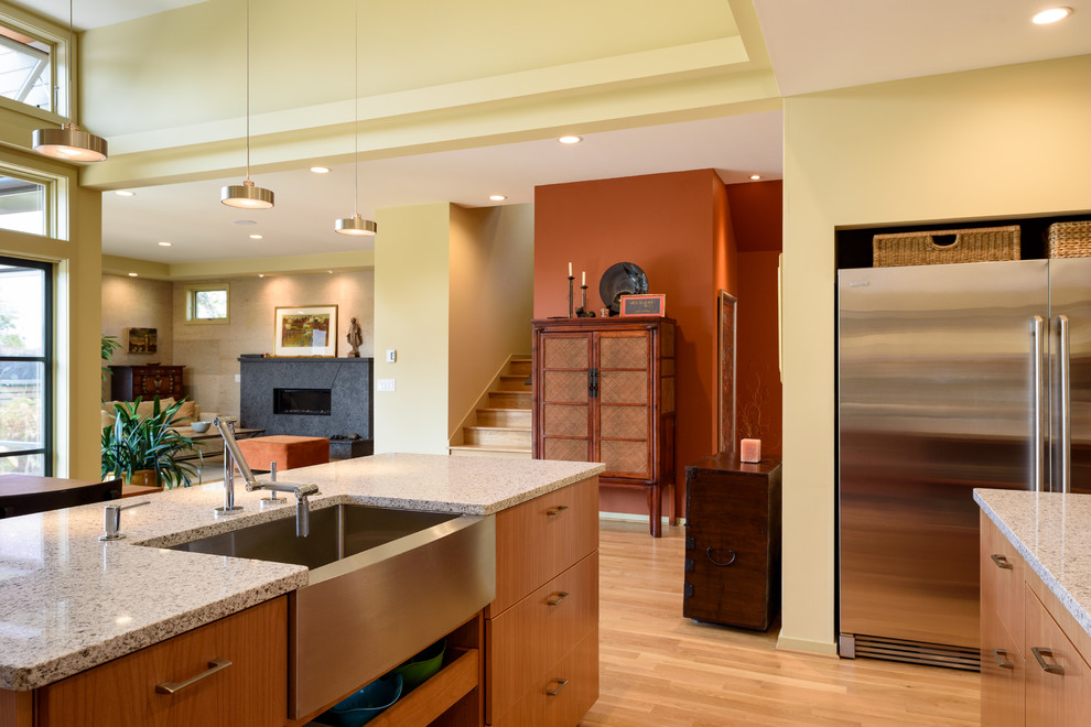 No Wall Contemporary Contemporary Kitchen Seattle by