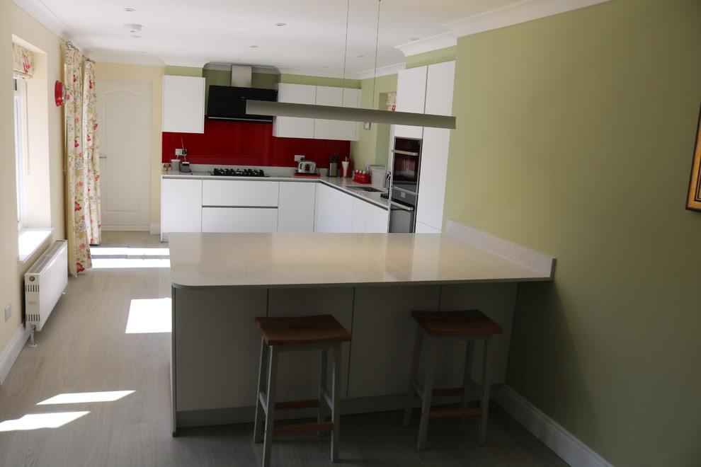 Nobilia Matt Painted Touch White Line N kitchen Modern Kitchen