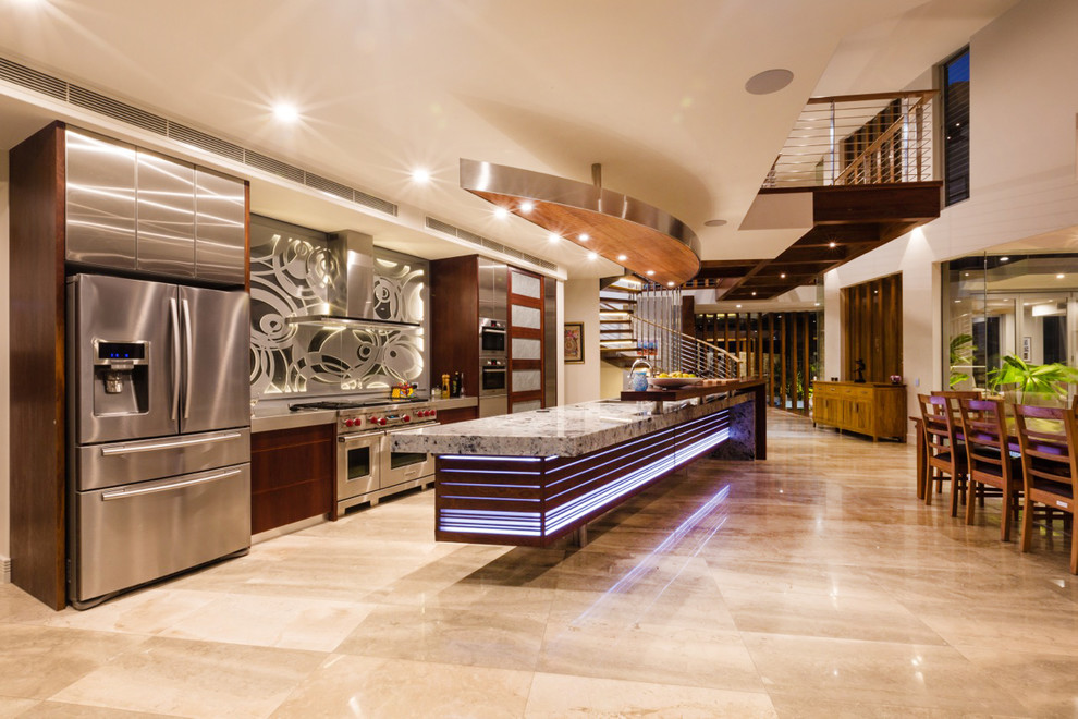 Photo of a world-inspired kitchen in Brisbane.