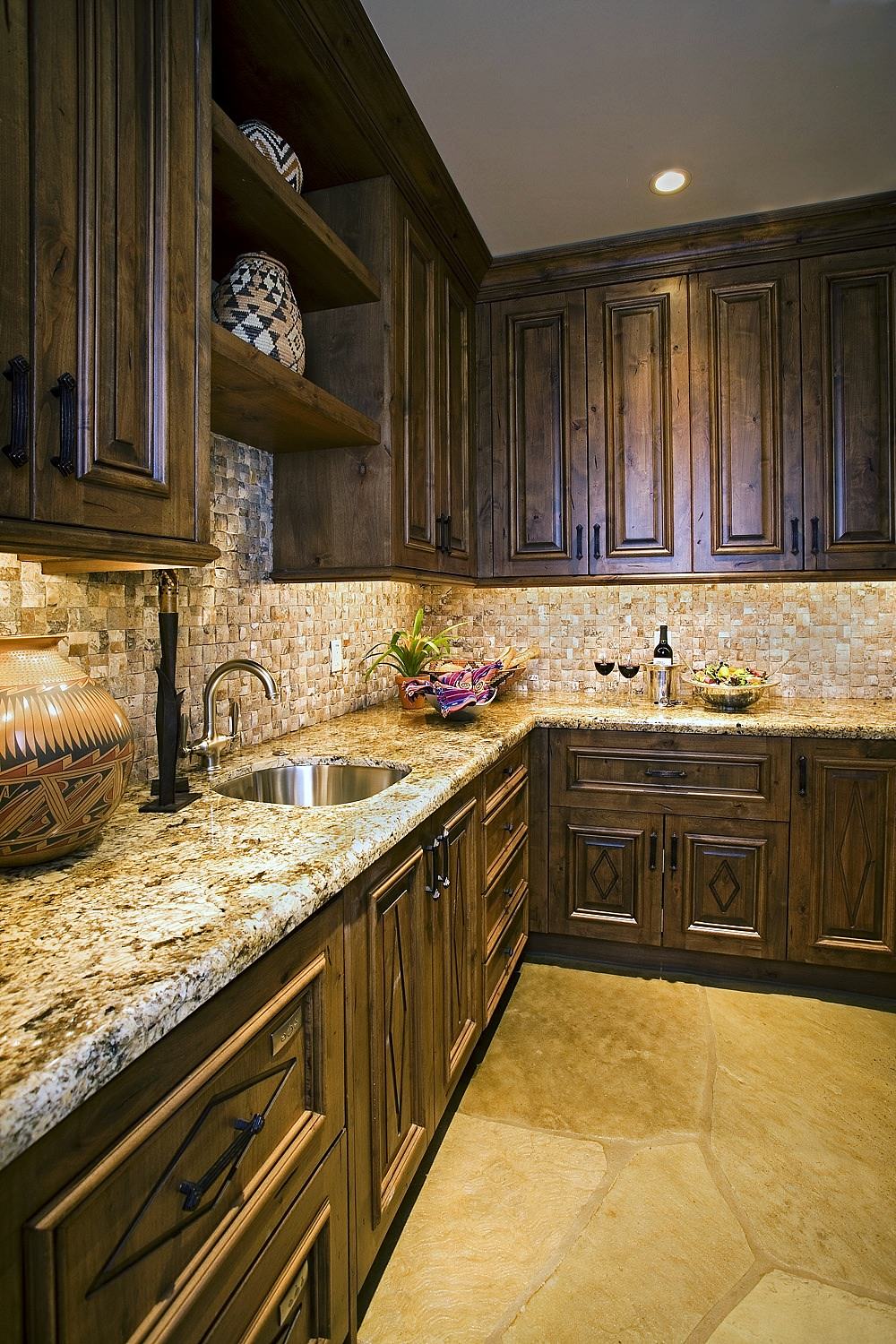 75 Beautiful Kitchen With Dark Wood Cabinets And Travertine Backsplash Pictures Ideas May 2021 Houzz