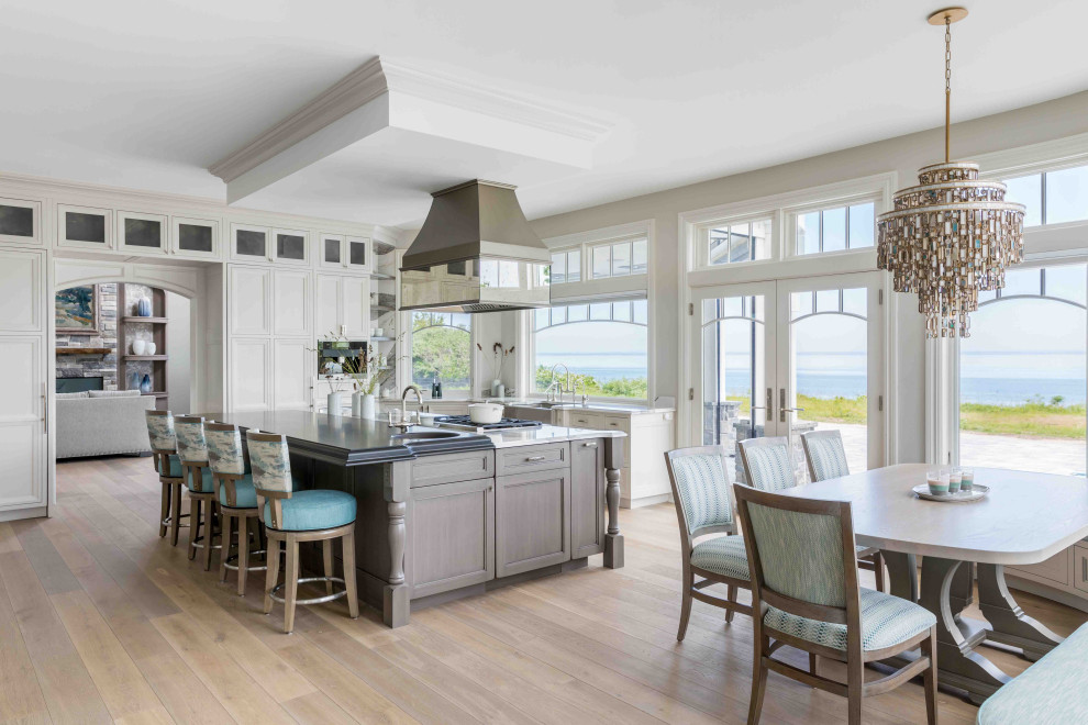 Inspiration for an expansive beach style kitchen in New York.