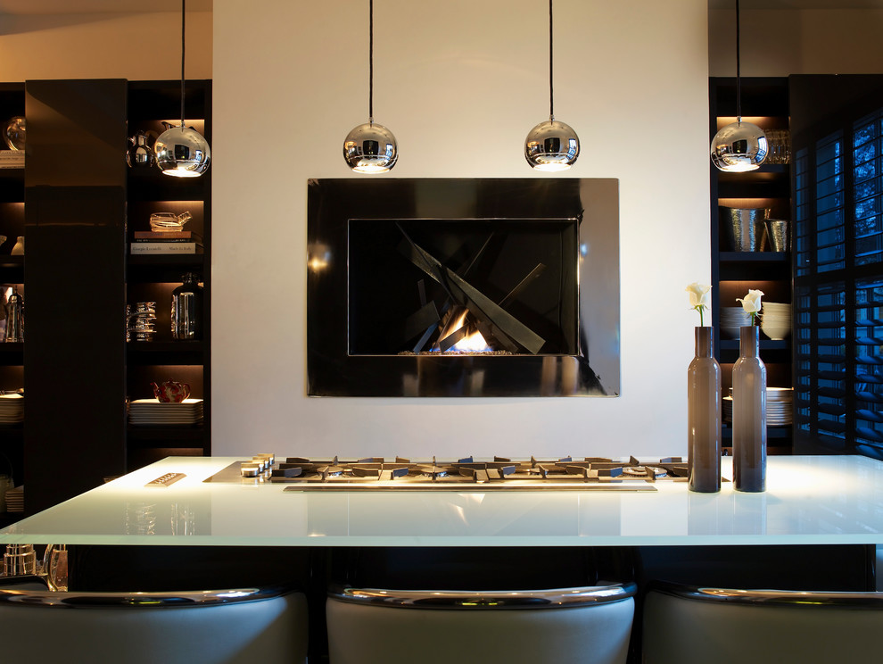 Inspiration for a contemporary open concept kitchen remodel in London