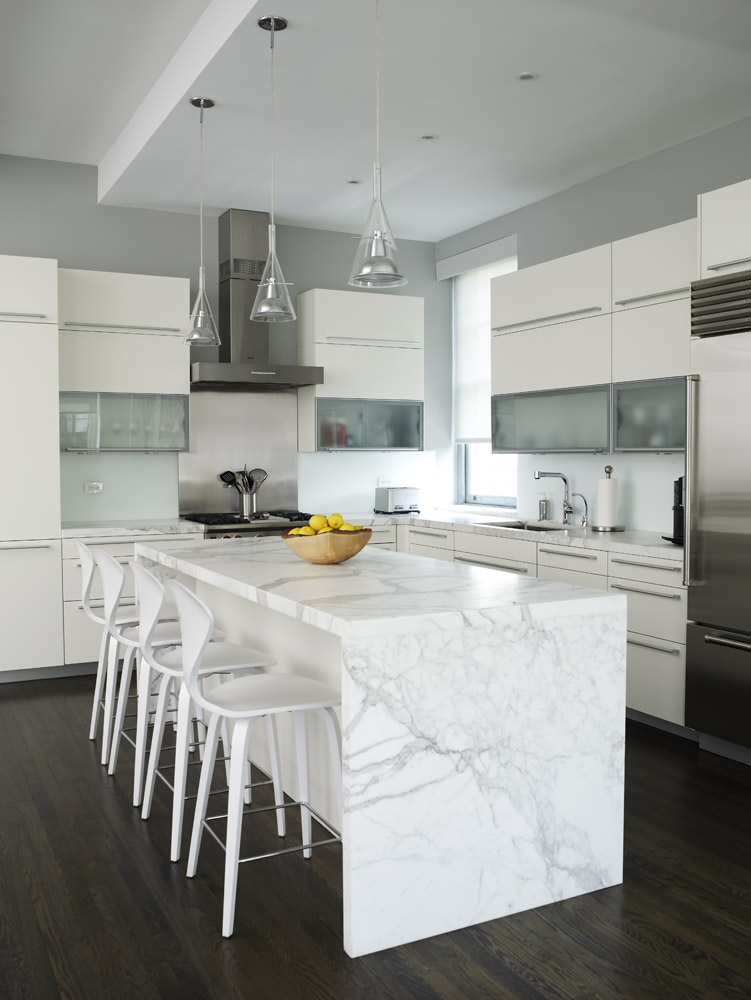 Waterfall Marble Island Ideas Photos Houzz