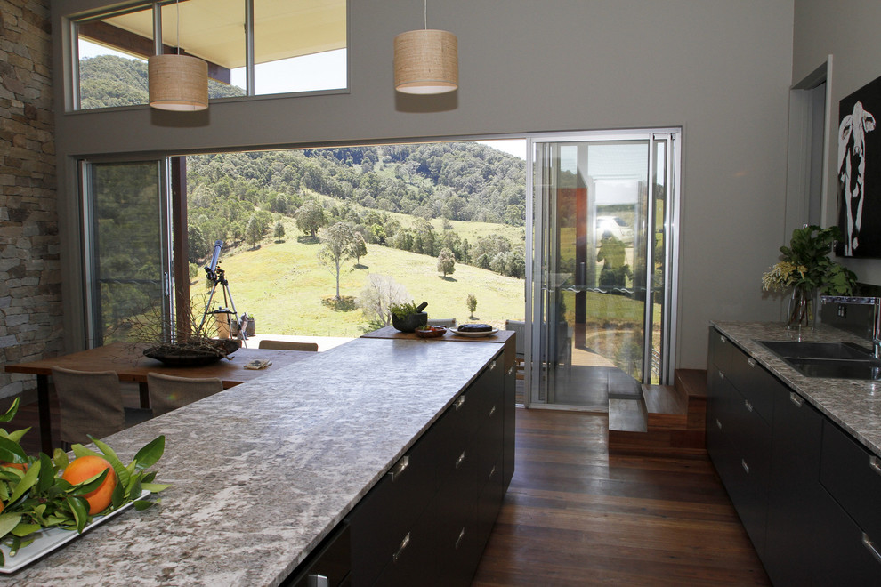 Example of a minimalist kitchen design in Sunshine Coast