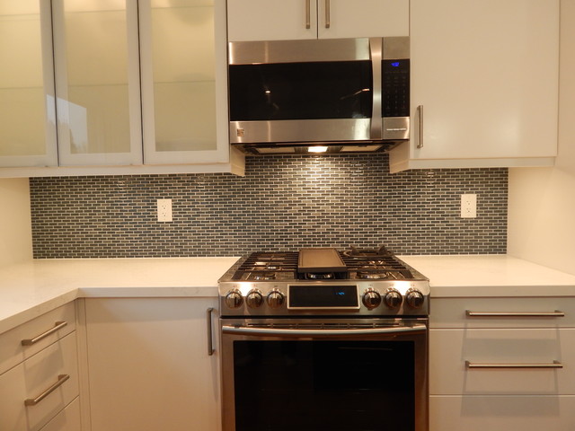 Open Concept IKEA Kitchen and TV Built In Veddinge
