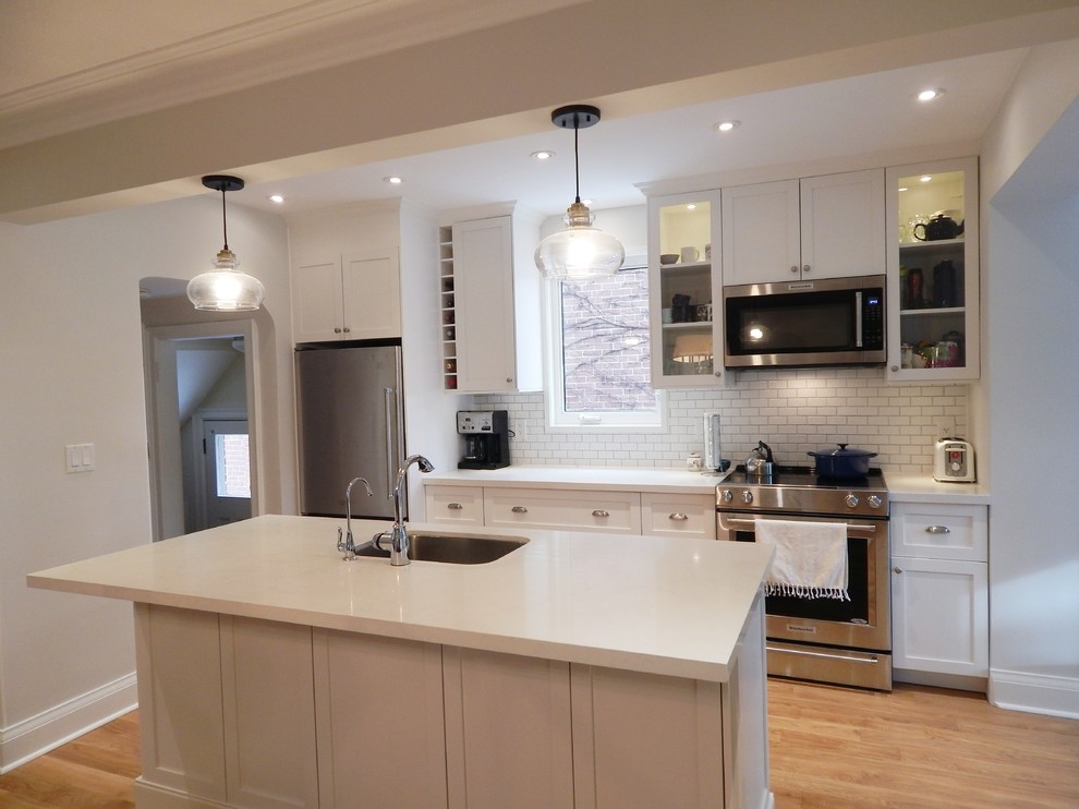 Open Concept Ikea Kitchen Bjorket Custom Painted To Match Forbattra White Contemporary Kitchen Toronto By Home Reborn Houzz