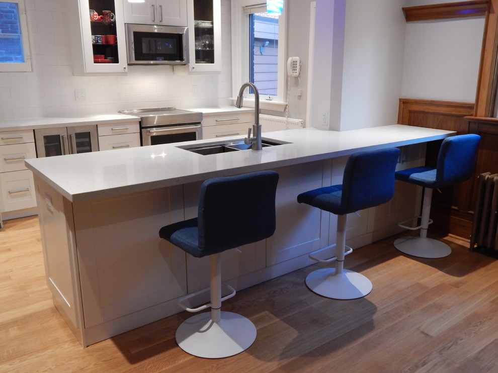 OpenConcept IKEA Kitchen Grimslov White with Blue Accents and