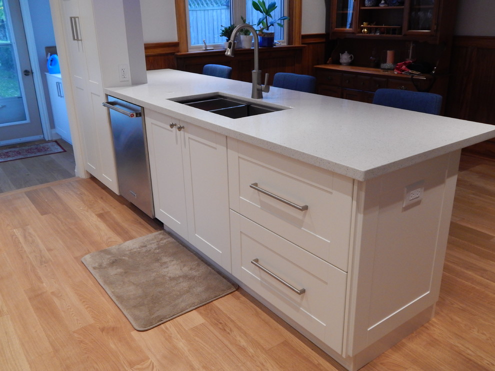 OpenConcept IKEA Kitchen Grimslov White with Blue Accents and