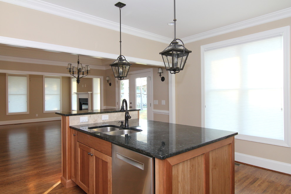Open Concept Island Kitchen Craftsman Kitchen Raleigh by