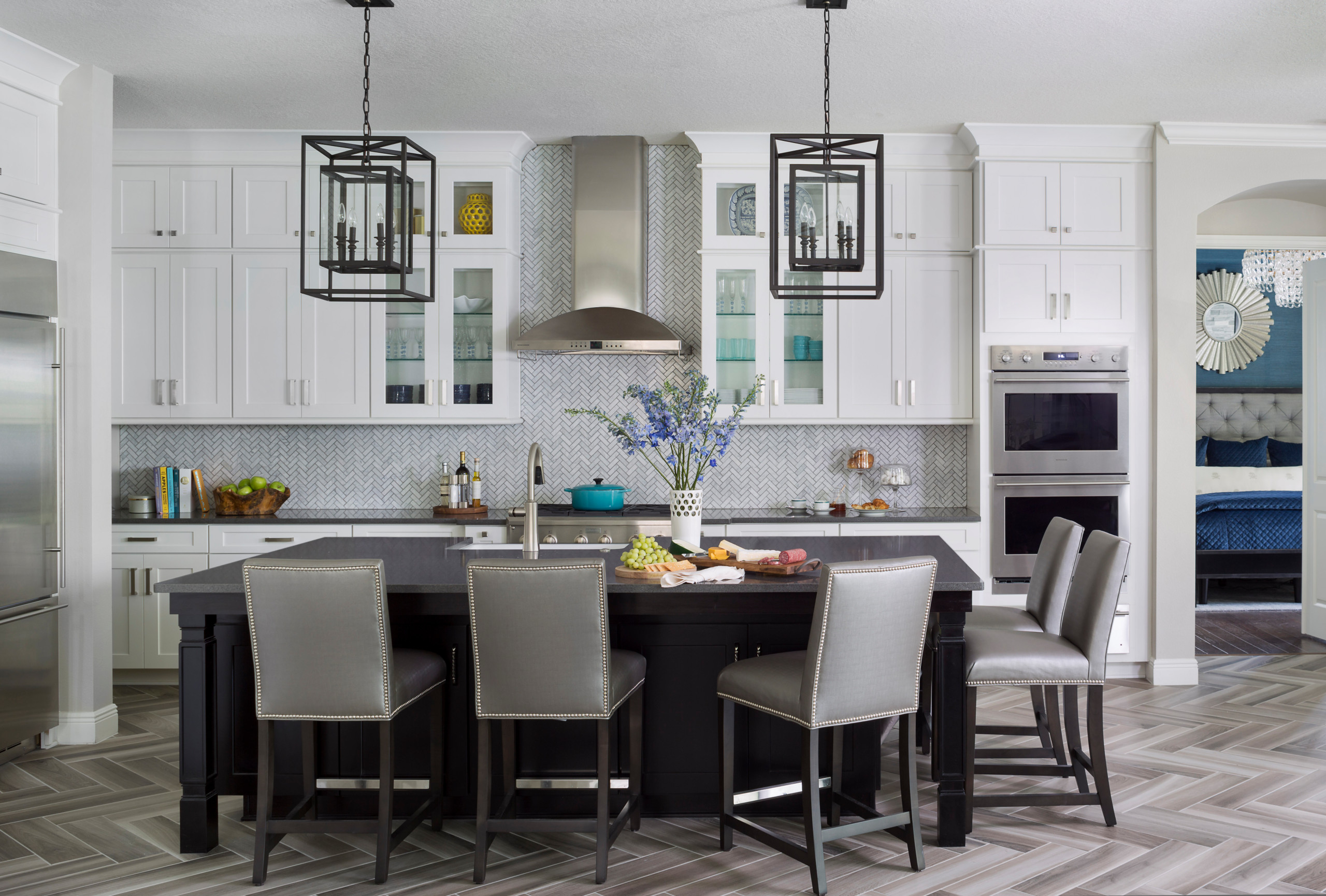 Gray Floor White Cabinet Ideas Houzz