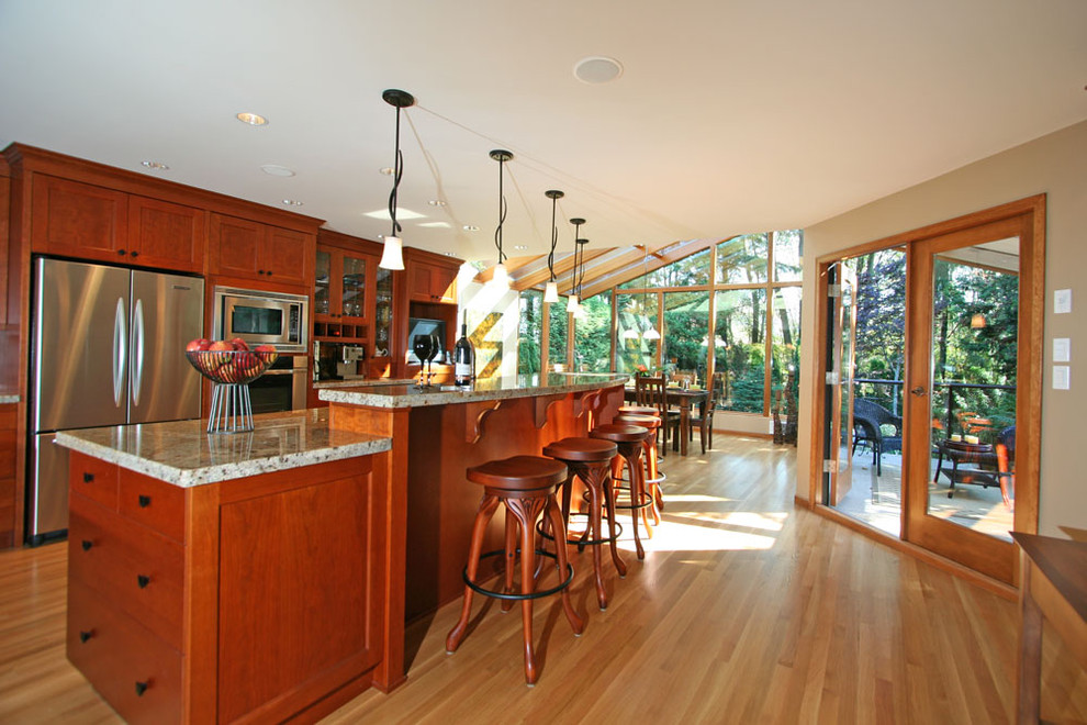 Open Concept Kitchen With Bar Seating - Traditional - Kitchen