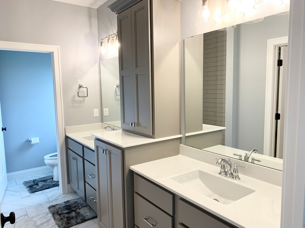 Open Concept Kitchen With Large Island in New Build by Hazelwood Homes