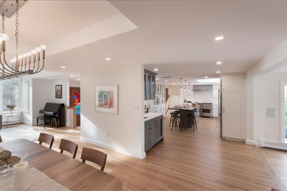 Open Concept Living with Backyard Access Transitional Kitchen