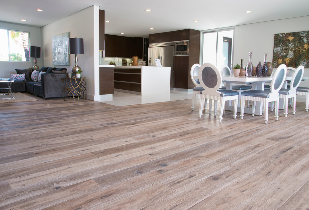 Open Floor Plan With Deep Smoked Oak, Smoked Oak Hardwood Flooring