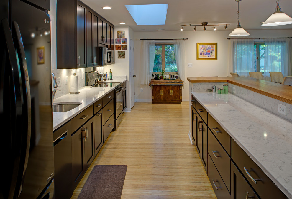 Open Galley Kitchen with Island - Contemporary - Kitchen - Baltimore ...
