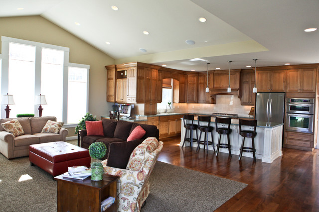 kitchen and family room design on Open Kitchen Family Room Traditional Kitchen Salt Lake City By User Houzz Ie