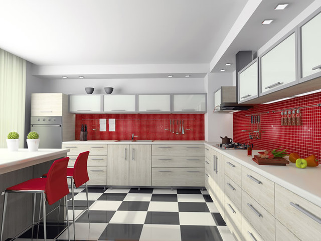 Our Snappy Red Kitchen, Classic and Load - Modern - Küche - Miami - von  Glass Tile Warehouse | Houzz