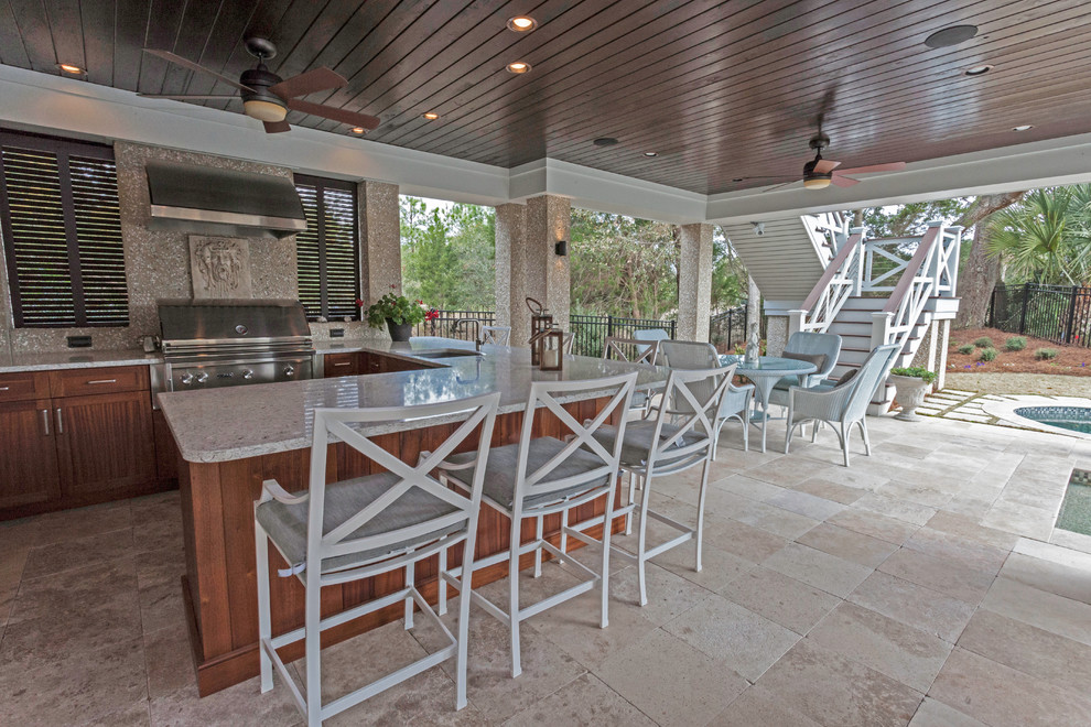 Outdoor Kitchen and Grill - Beach Style - Patio - Charleston - by Sea ...