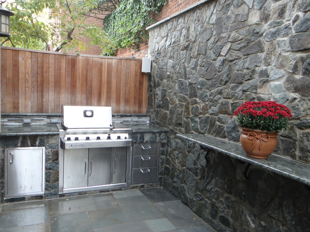 Outdoor Kitchen with Stone Wall - Modern - Patio - DC Metro - by ...