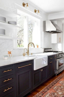 Black Kitchen Cabinets Ideas – Granite & Quartz countertops