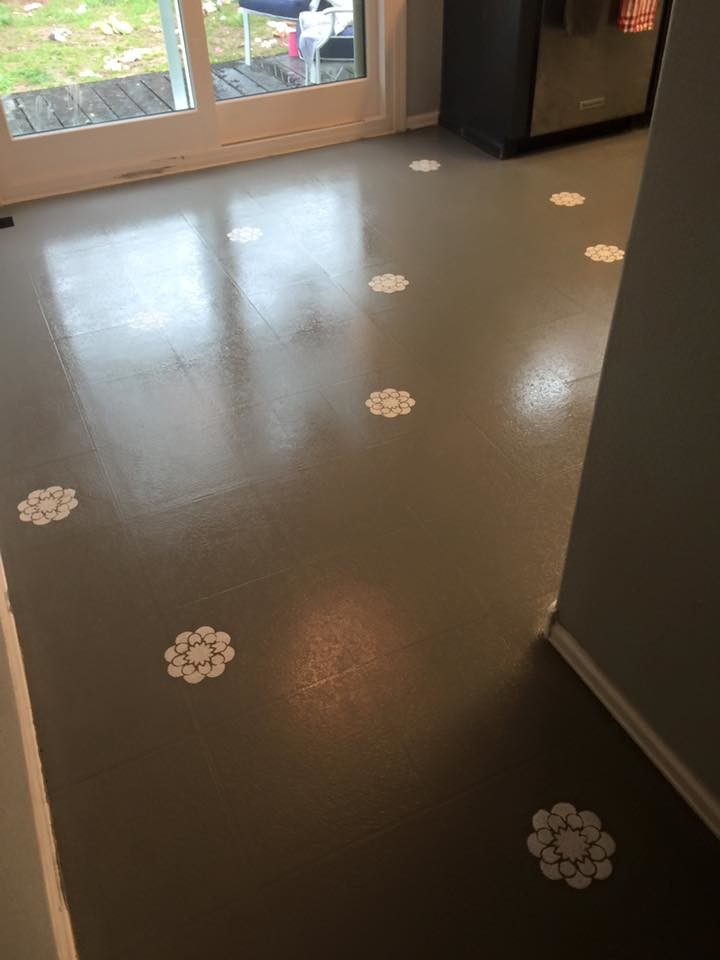 Painted Linoleum Kitchen Floor Farmhouse Kitchen Denver by