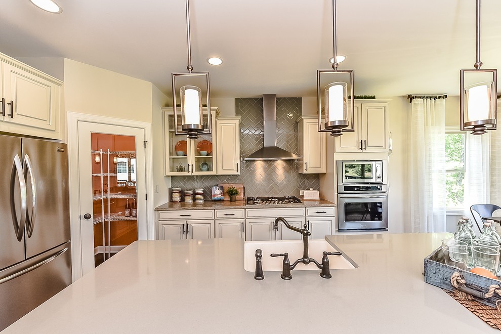 Palisades Redwood Model Transitional Kitchen Charlotte by Shea