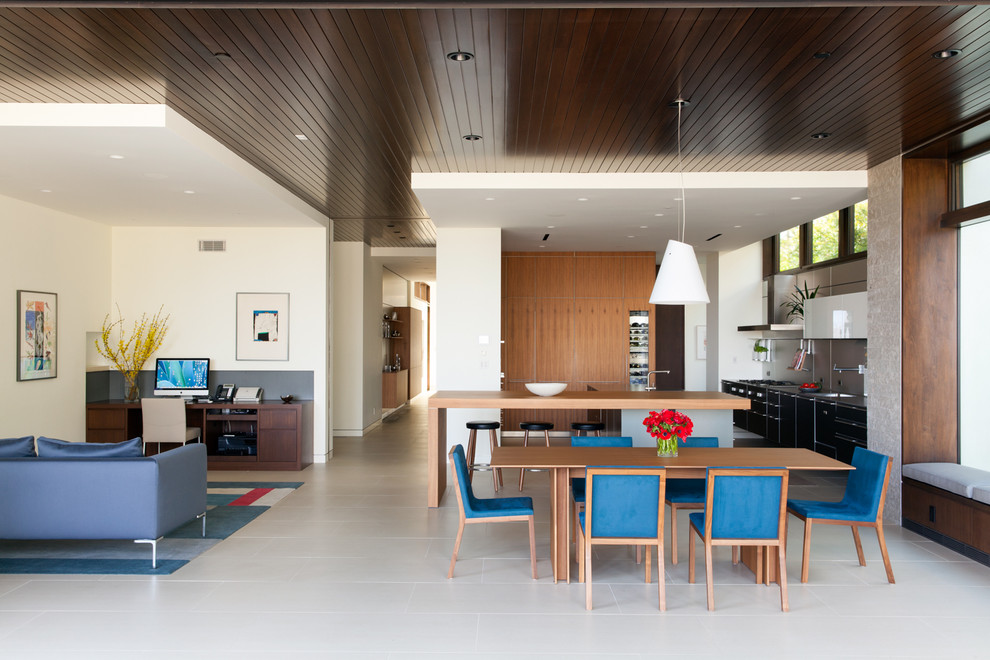 Свежая идея для дизайна: кухня-гостиная в современном стиле - отличное фото интерьера