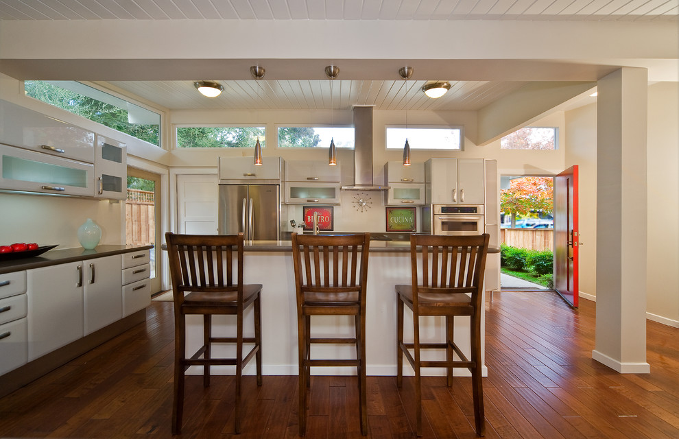 Elegant kitchen photo in San Francisco with stainless steel appliances