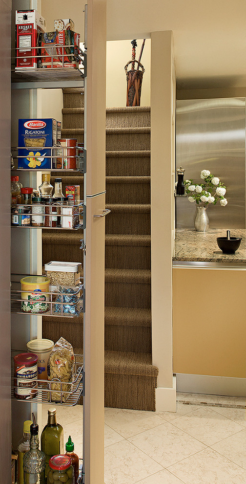 Kitchen - contemporary kitchen idea in Seattle with flat-panel cabinets, light wood cabinets and granite countertops