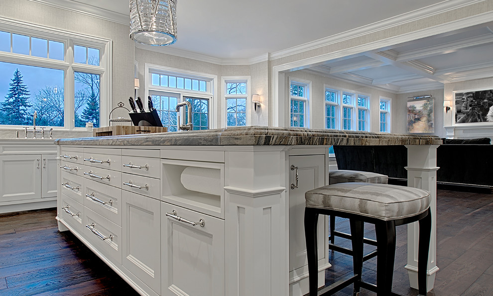Paper Towel Storage In Kitchen Island Transitional Kitchen