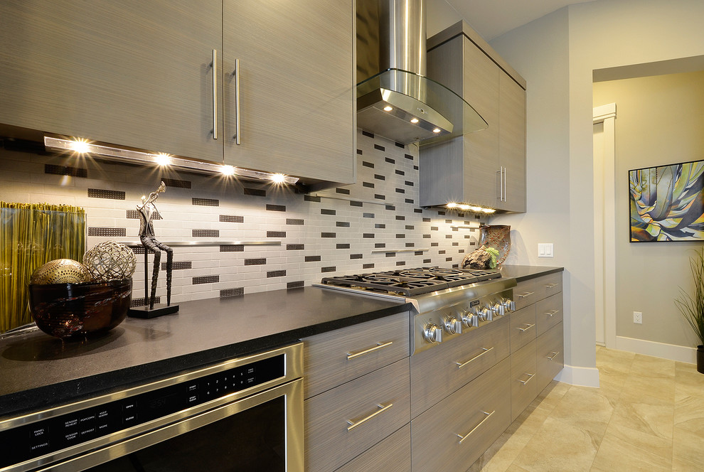 Inspiration for a contemporary kitchen remodel in Austin with stainless steel appliances