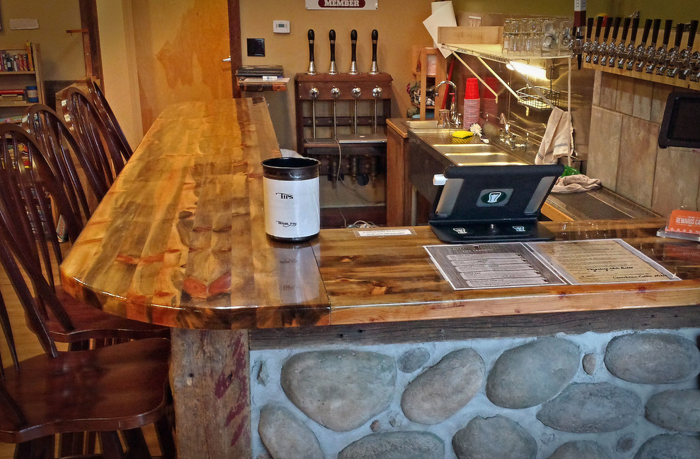 Pateros Creek Brewery Tables & Bar Rustic Kitchen Denver by Circle Goods Reclaimed Houzz