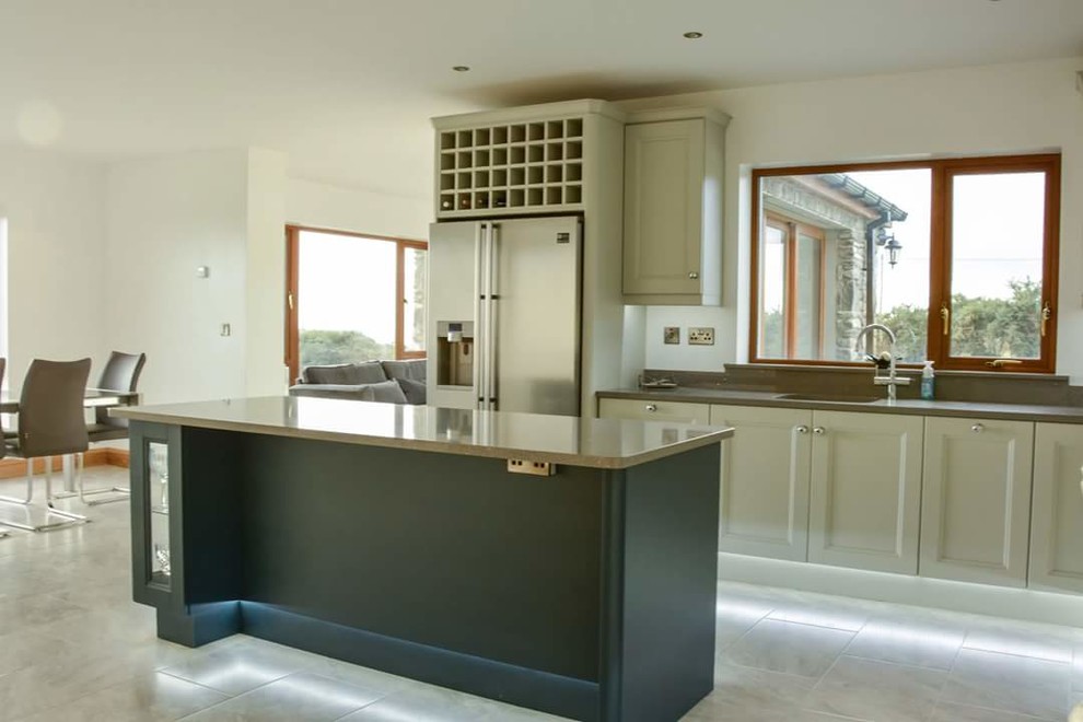 Inspiration for a contemporary kitchen in Other with quartz worktops.