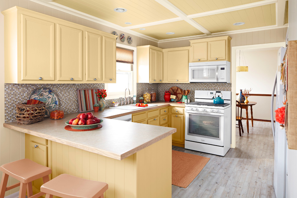 Peach & Gray Transitional Kitchen Charlotte by Lowe's Home