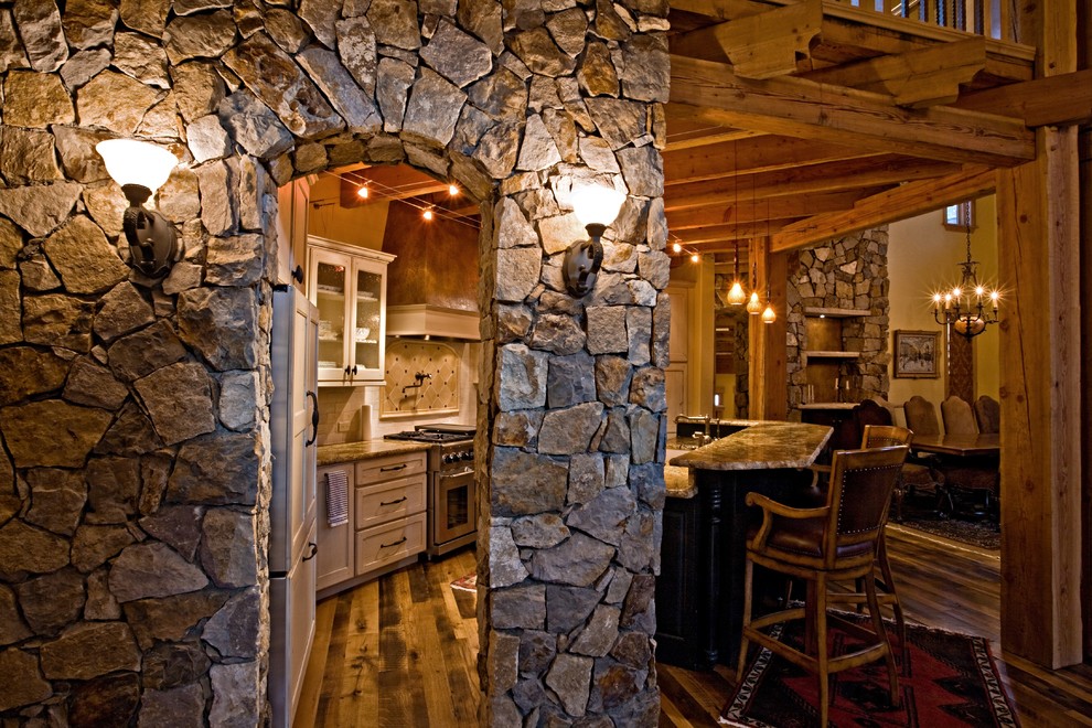 Inspiration for a rustic kitchen in Austin.