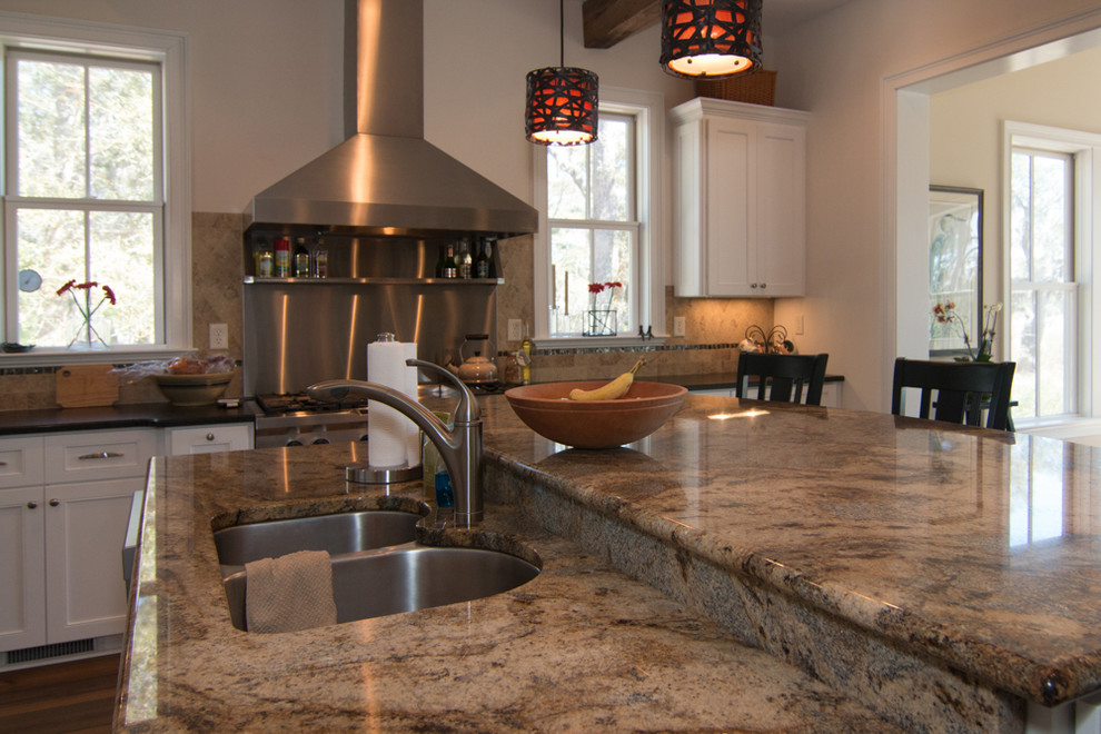 Example of a transitional kitchen design in Charleston